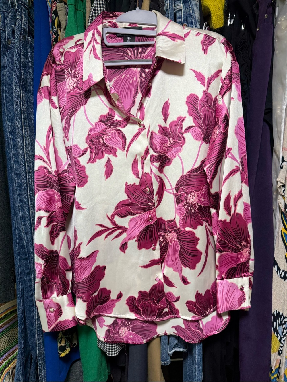 Bailey 44 Pink Floral Button-Front Top